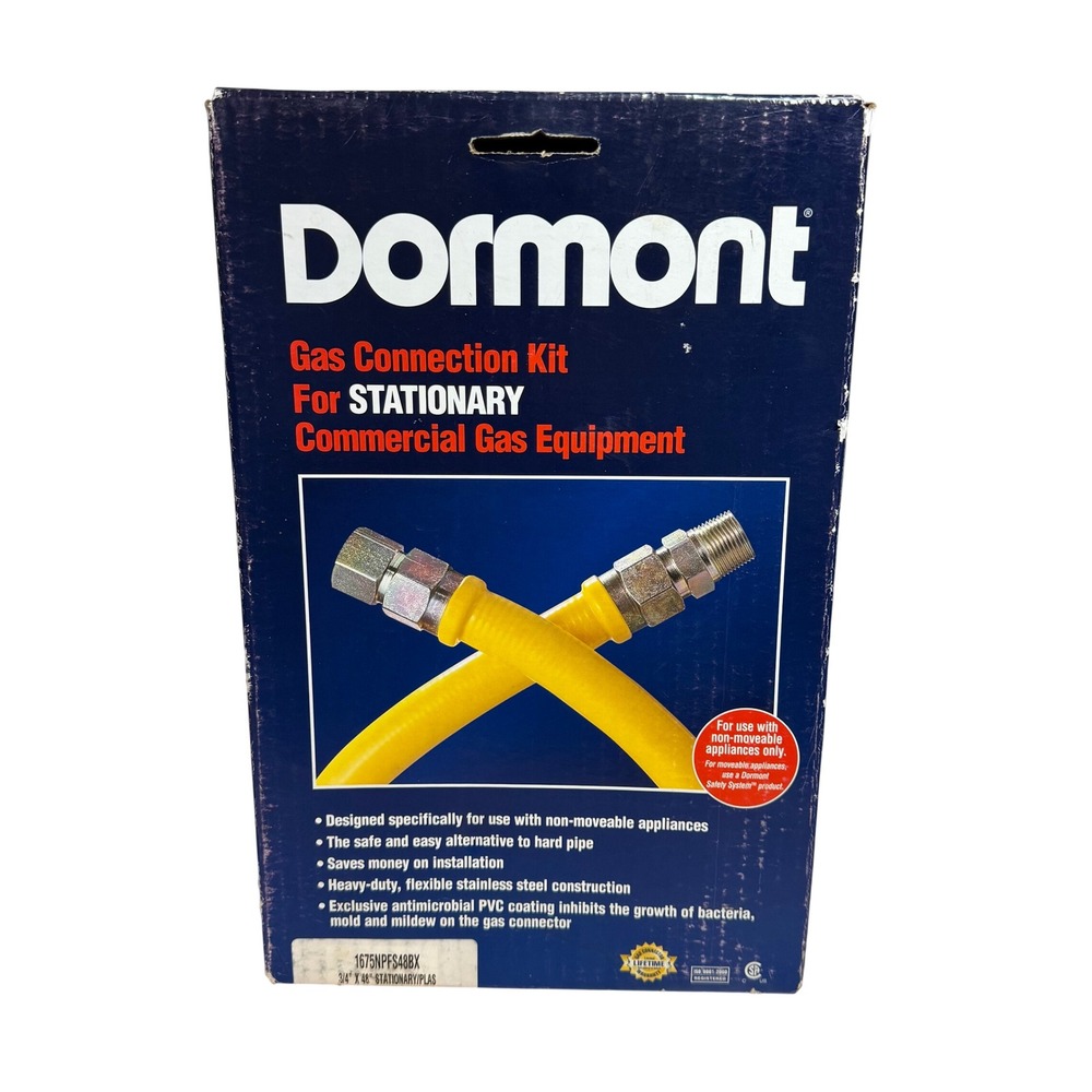 Dormont 1675NPFS48BX 3/4" x 48"‎ Stationary Commercial Gas Connection Kit New